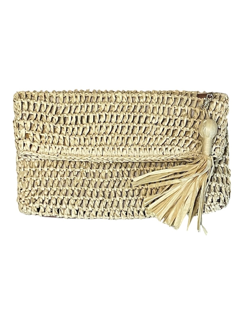 Ann Taylor woven fold down clutch